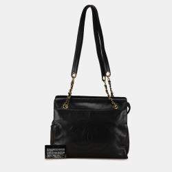 Pre Owned Chanel Black CC Lambskin Chain Tote