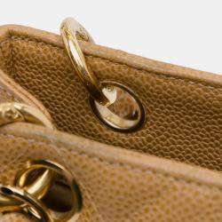 Pre Owned Chanel Brown Caviar Petite Shopping Tote