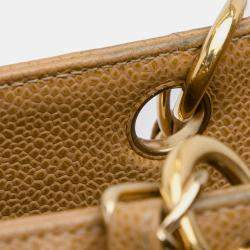 Pre Owned Chanel Brown Caviar Petite Shopping Tote