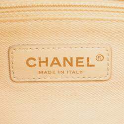 Pre Owned Chanel Beige Medium Caviar Paris Cuba Thread Around Flap