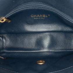 Pre Owned Chanel Navy Blue Quilted Lambskin Chain is More Flap