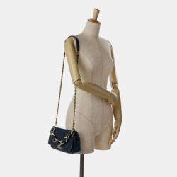 Pre Owned Chanel Navy Blue Quilted Lambskin Chain is More Flap