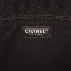 Pre Owned Chanel Black/White Jumbo PVC and Tweed Patchwork Single Flap