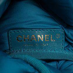 Pre Owned Chanel Blue Maxi Tweed Chesterfield Single Flap