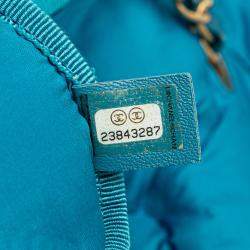 Pre Owned Chanel Blue Maxi Tweed Chesterfield Single Flap