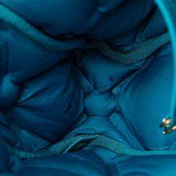 Pre Owned Chanel Blue Maxi Tweed Chesterfield Single Flap