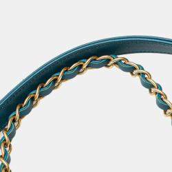 Pre Owned Chanel Blue Maxi Tweed Chesterfield Single Flap