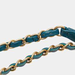 Pre Owned Chanel Blue Maxi Tweed Chesterfield Single Flap