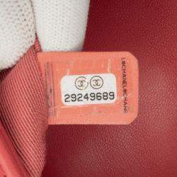 Pre Owned Chanel Red Medium Lambskin In The Loop Flap