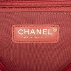 Pre Owned Chanel Red Medium Lambskin In The Loop Flap