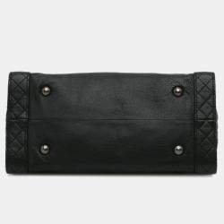Pre Owned Chanel Black Medium Calfskin Boy Reverso Shopping Tote