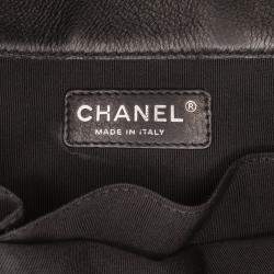 Pre Owned Chanel Black Medium Calfskin Boy Reverso Shopping Tote