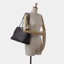 Pre Owned Chanel Black Medium Calfskin Boy Reverso Shopping Tote
