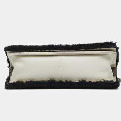 Pre Owned Chanel Black/White Old Medium Bicolor Shearling Boy Flap