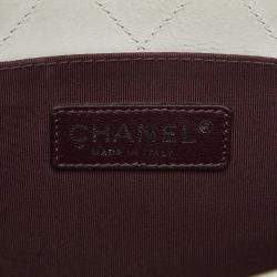 Pre Owned Chanel Black/White Old Medium Bicolor Shearling Boy Flap
