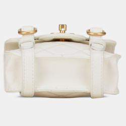 Pre Owned Chanel White Mini Aged Calfskin City School Flap