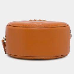 Pre Owned Chanel Brown Lambskin 19 Round Clutch with Chain