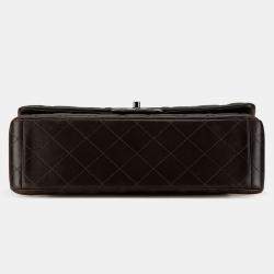 Pre Owned Chanel Black Maxi Classic Lambskin Double Flap