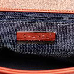 Pre Owned Chanel Red Lambskin CC Mania Flap