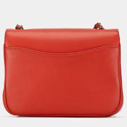 Pre Owned Chanel Red Lambskin CC Mania Flap