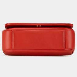 Pre Owned Chanel Red Lambskin CC Mania Flap