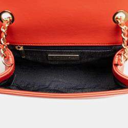 Pre Owned Chanel Red Lambskin CC Mania Flap