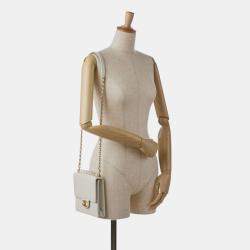 Pre Owned Chanel White Small Chic Pearls Flap