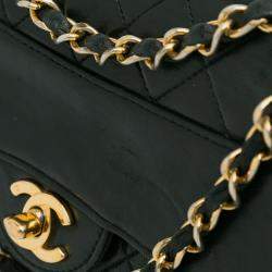 Pre Owned Chanel Black Quilted Lambskin Shoulder Bag