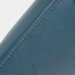 Pre Owned Chanel Blue CC Chevron Calfskin Statement Shopping Tote