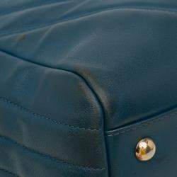 Pre Owned Chanel Blue CC Chevron Calfskin Statement Shopping Tote