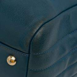 Pre Owned Chanel Blue CC Chevron Calfskin Statement Shopping Tote