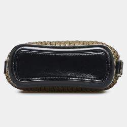 Pre Owned Chanel Black Gold Small Painted Knit Gabrielle Crossbody Bag