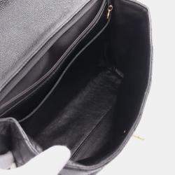 Pre Owned Chanel Black CC Quilted Caviar Kelly Top Handle Bag