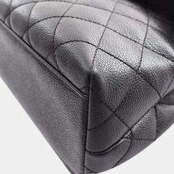 Pre Owned Chanel Black CC Quilted Caviar Kelly Top Handle Bag