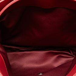 Pre Owned Chanel Red Maxi Lambskin 3 Accordion Flap