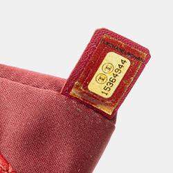Pre Owned Chanel Red Maxi Lambskin 3 Accordion Flap