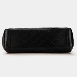 Pre Owned Chanel Black Maxi XL Classic Lambskin Single Flap