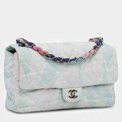 Pre Owned Chanel Blue/Multicolor Quilted Jungle Jeans Flap