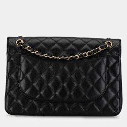 Pre Owned Chanel Black Jumbo Classic Caviar Double Flap