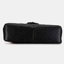 Pre Owned Chanel Black Jumbo Classic Caviar Double Flap