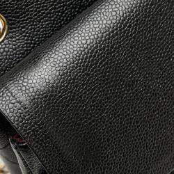 Pre Owned Chanel Black Jumbo Classic Caviar Double Flap