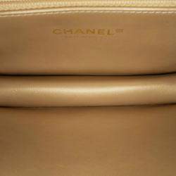 Pre Owned Chanel Black Quilted Lambskin Octagonal Buckle Crossbody