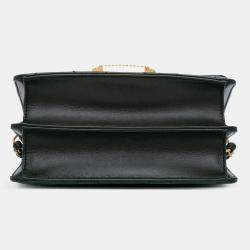 Pre Owned Chanel Black Quilted Lambskin Octagonal Buckle Crossbody