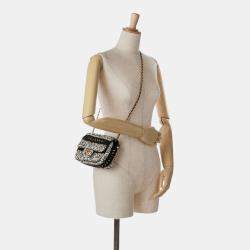 Pre Owned Chanel Cream Raffia Braided with Love Flap