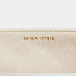 Pre Owned Chanel White Mini Square Classic Lambskin Single Flap