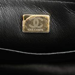 Pre Owned Chanel Black Mini Square Classic Goatskin Single Flap
