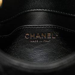 Pre Owned Chanel Black Mini Square Classic Goatskin Single Flap