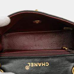 Pre Owned Chanel Black Small Square Quilted Lambskin Flap