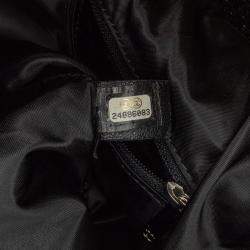 Pre Owned Chanel Black Large Quilted Knit Pluto Glitter Satchel