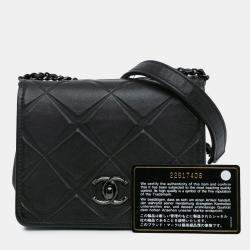 Pre Owned Chanel Black Mini Calfskin Propeller Flap